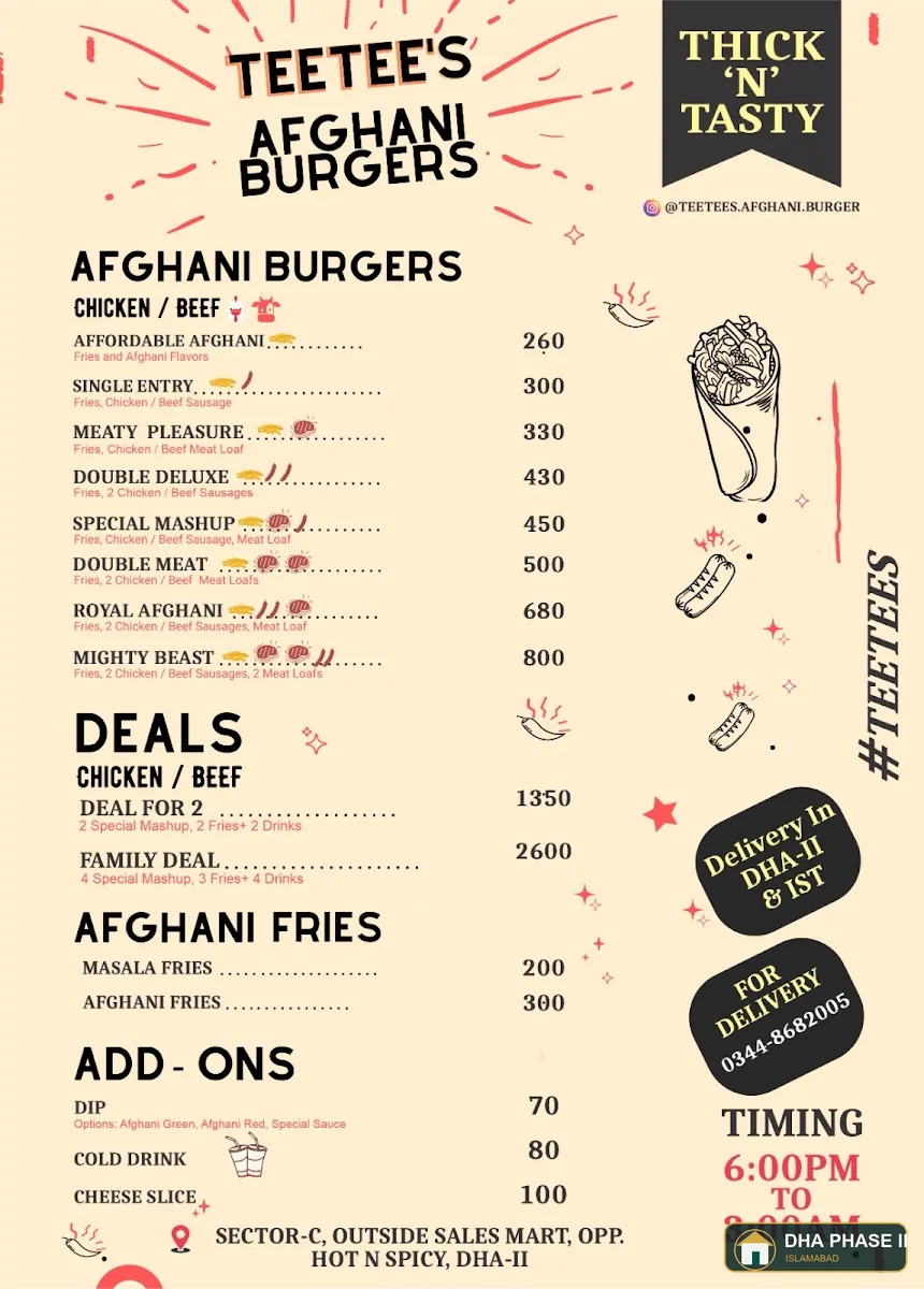 Teetee's Afghani Burgers in DHA Phase 2 Islamabad — photo 2