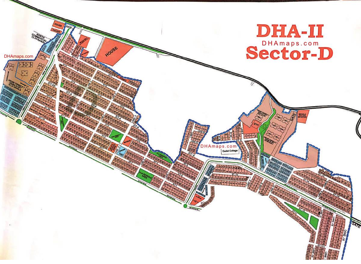 DHA Phase 2 Islamabad Sector D map