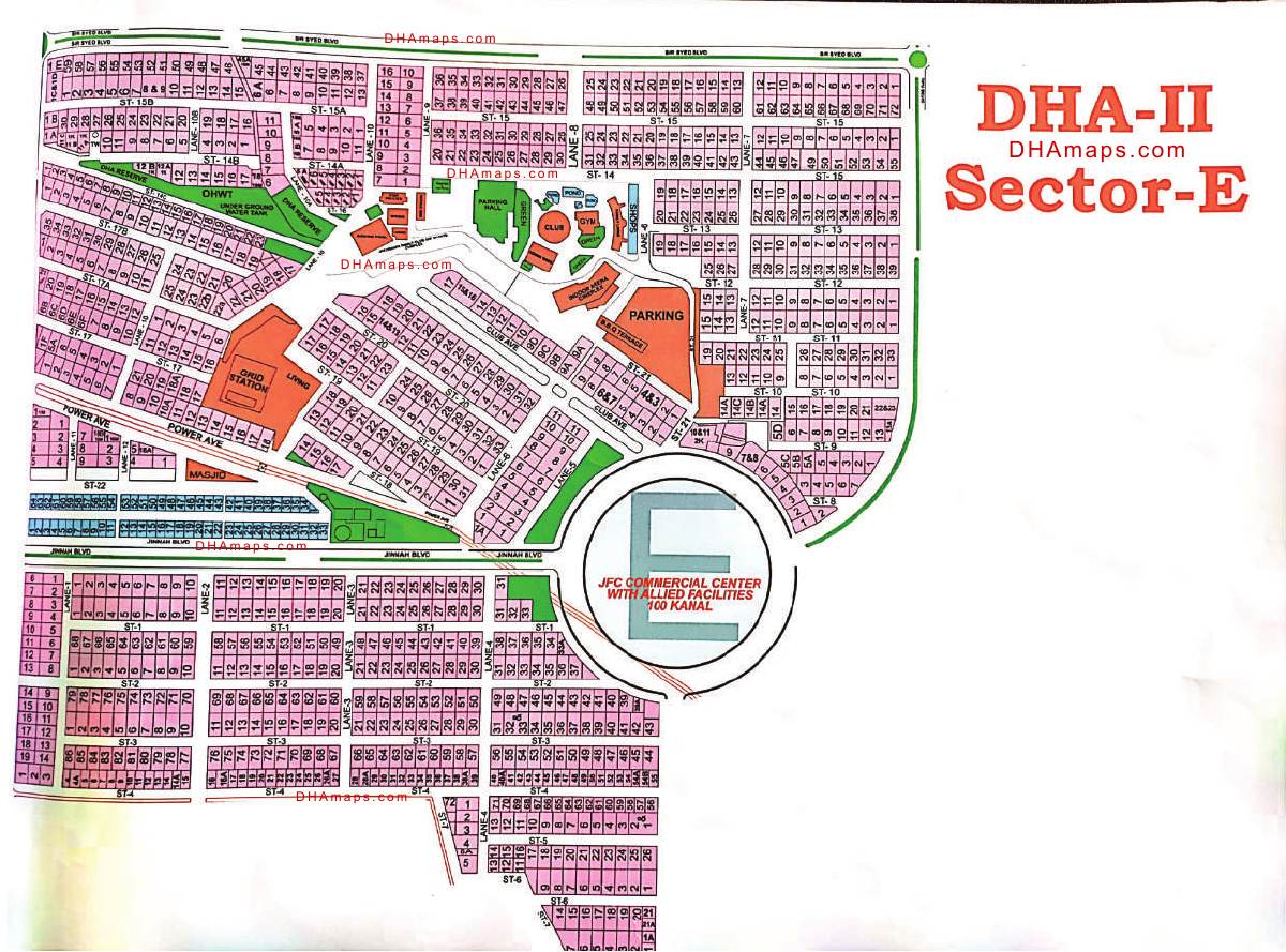 DHA Phase 2 Islamabad Sector E map