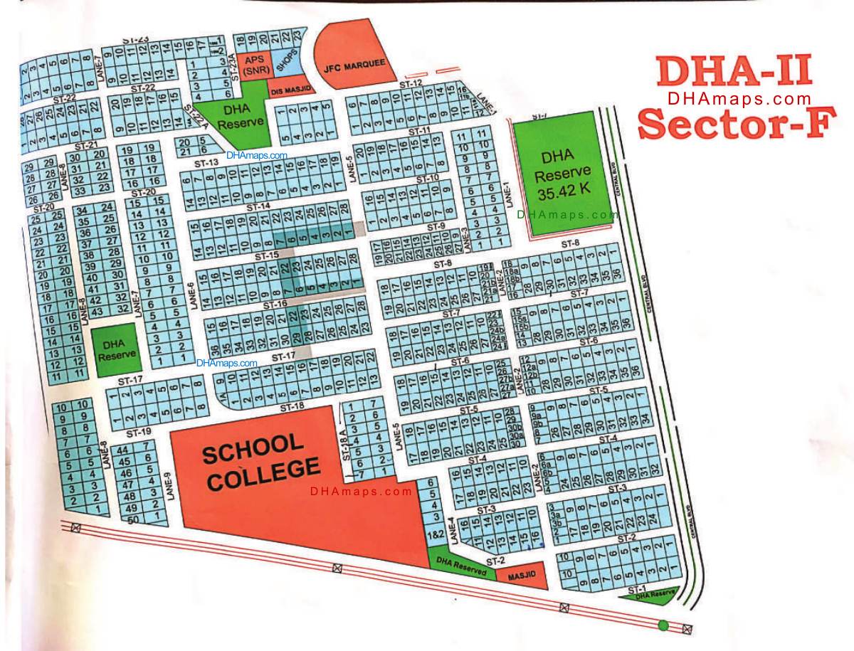 DHA Phase 2 Islamabad Sector F map