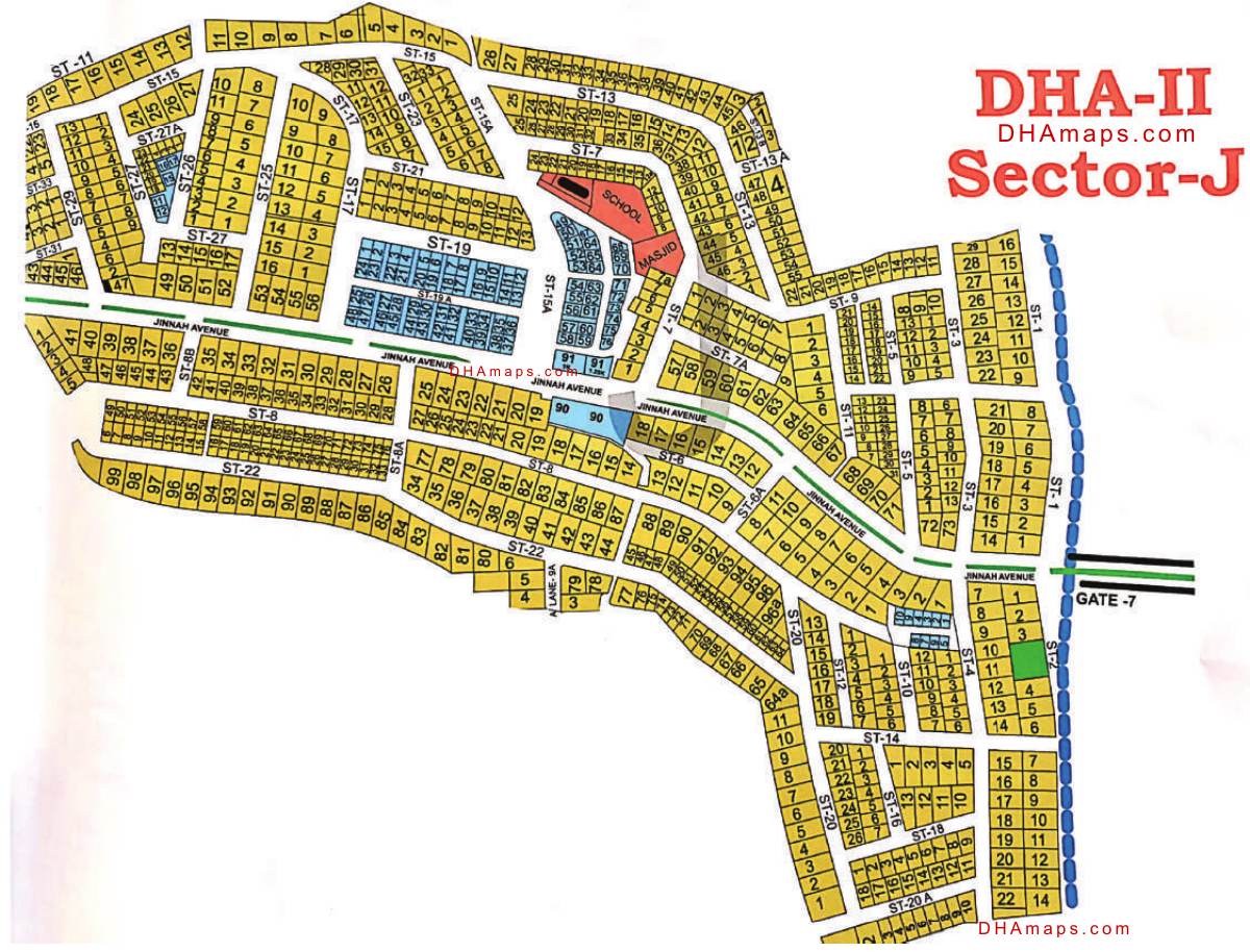 DHA Phase 2 Islamabad Sector J map
